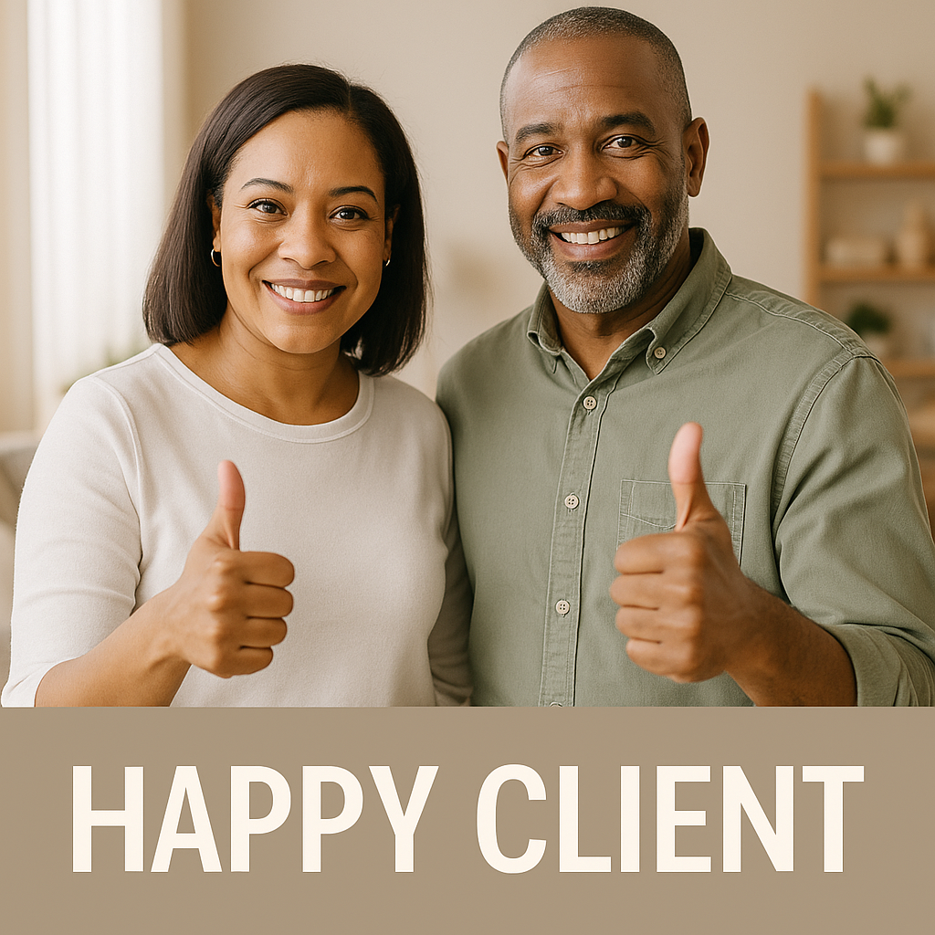 Happy clients after a successful sale